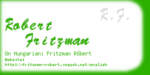 robert fritzman business card